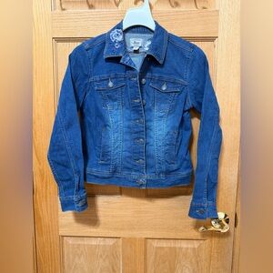 G.H. Bass & Co. Floral Denim Jacket - women’s size small